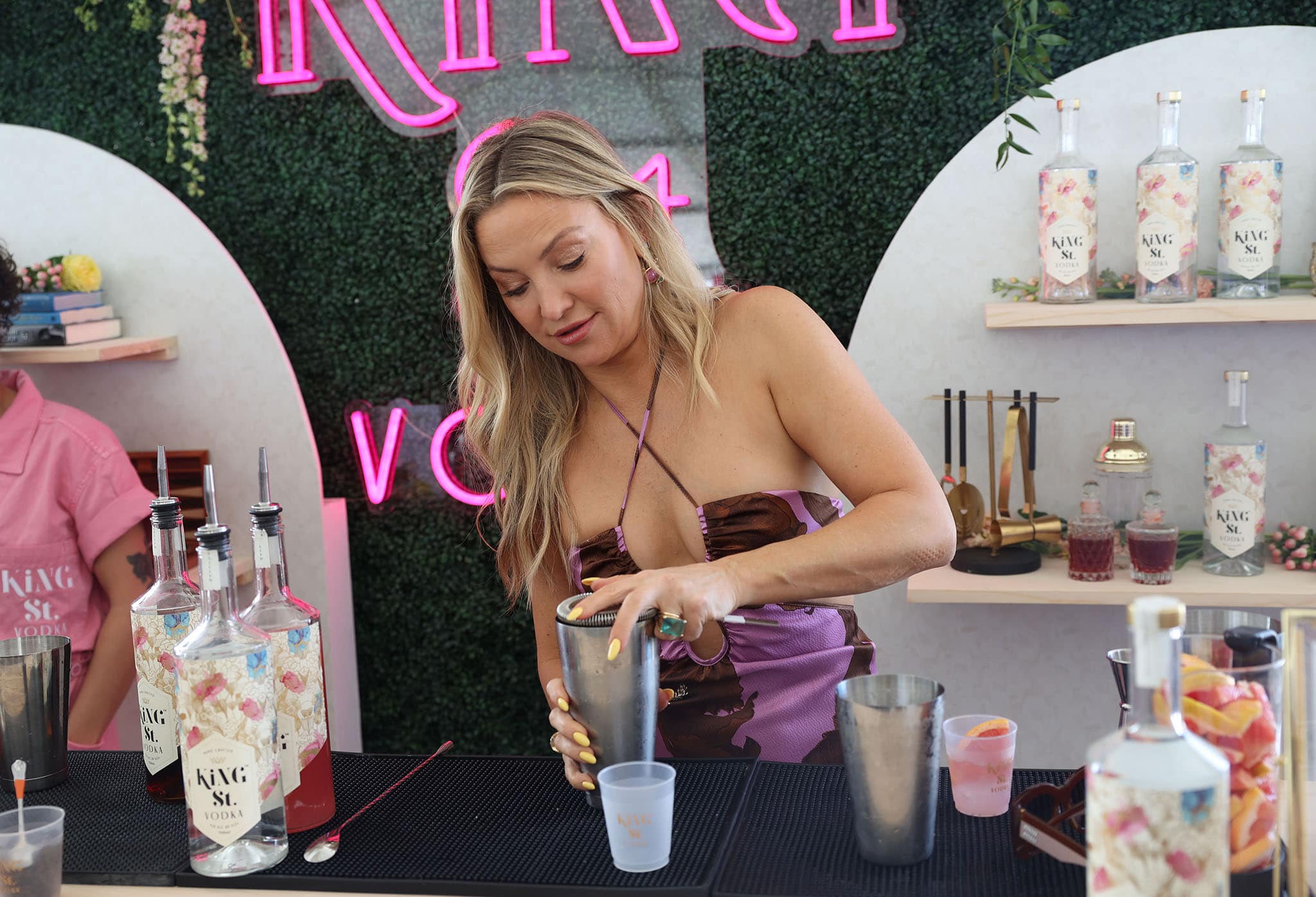 Kate Hudson attends the Food Network South Beach Wine and Food Festival, representing her King St. vodka brand, in Miami on February 25, 2022