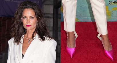 Katie Holmes Attends RiseNY Opening in White Powersuit and The Row ...