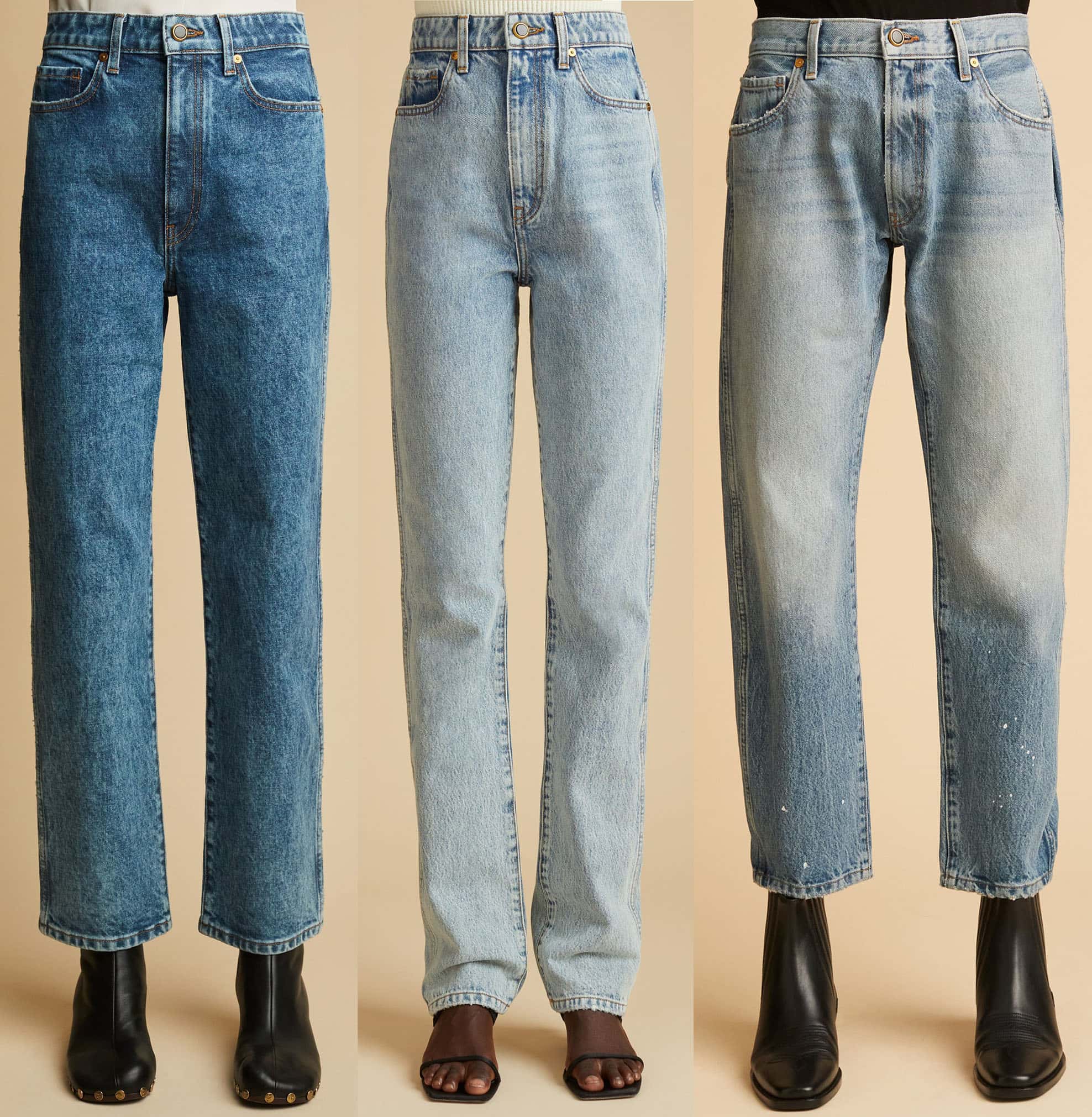 Abigail Stretch Jeans in Lakeland, $420; The Darla Jeans in Santa Fe, $380; The Kyle Jeans in Janesville, $440