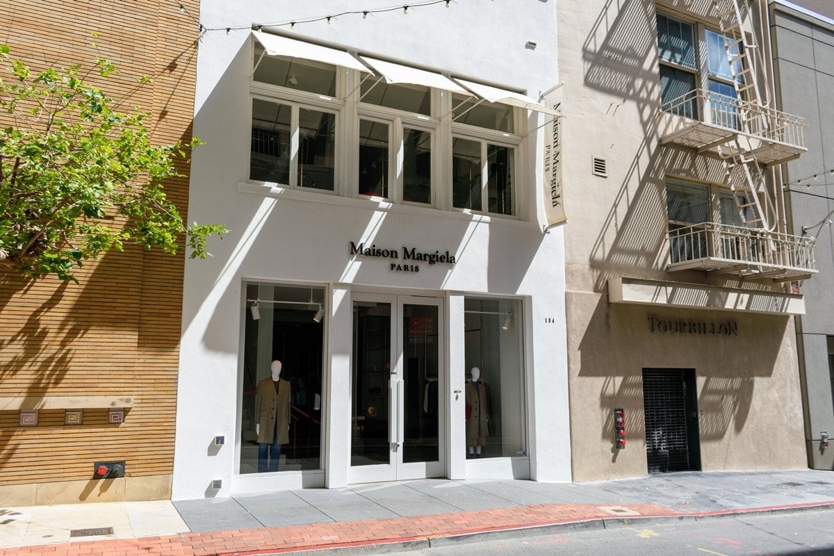 Maison Margiela luxury store storefront on San Francisco's Maiden Lane