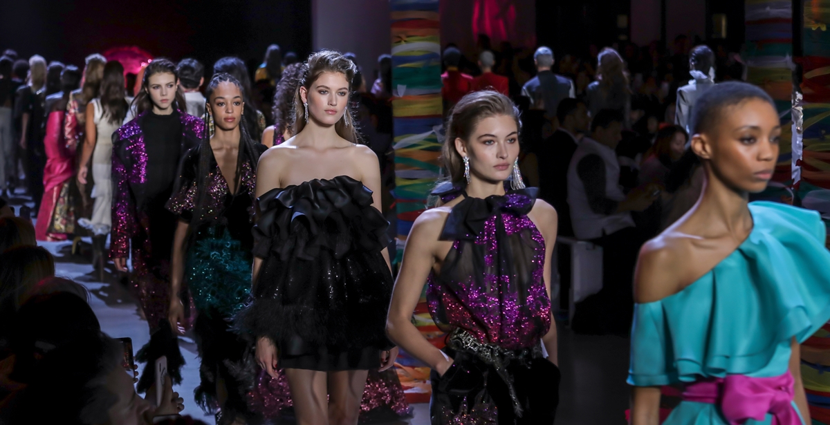 Models walk the runway at the Prabal Gurung fashion show during New York Fashion Week