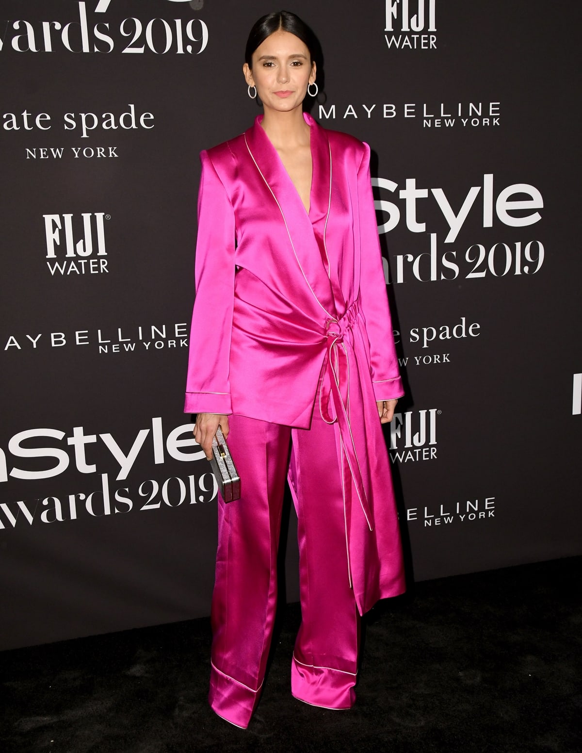 Nina Dobrev looked stunning in a pink Cong Tri Spring 2020 suit at the 2019 InStyle Awards