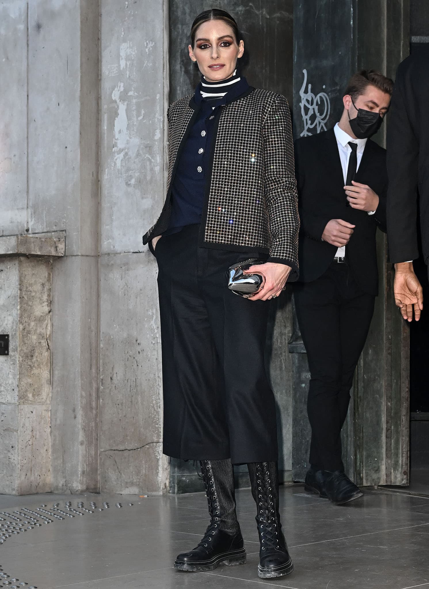 Olivia Palermo at Elie Saab's runway presentation during Paris Fashion Week on March 5, 2022