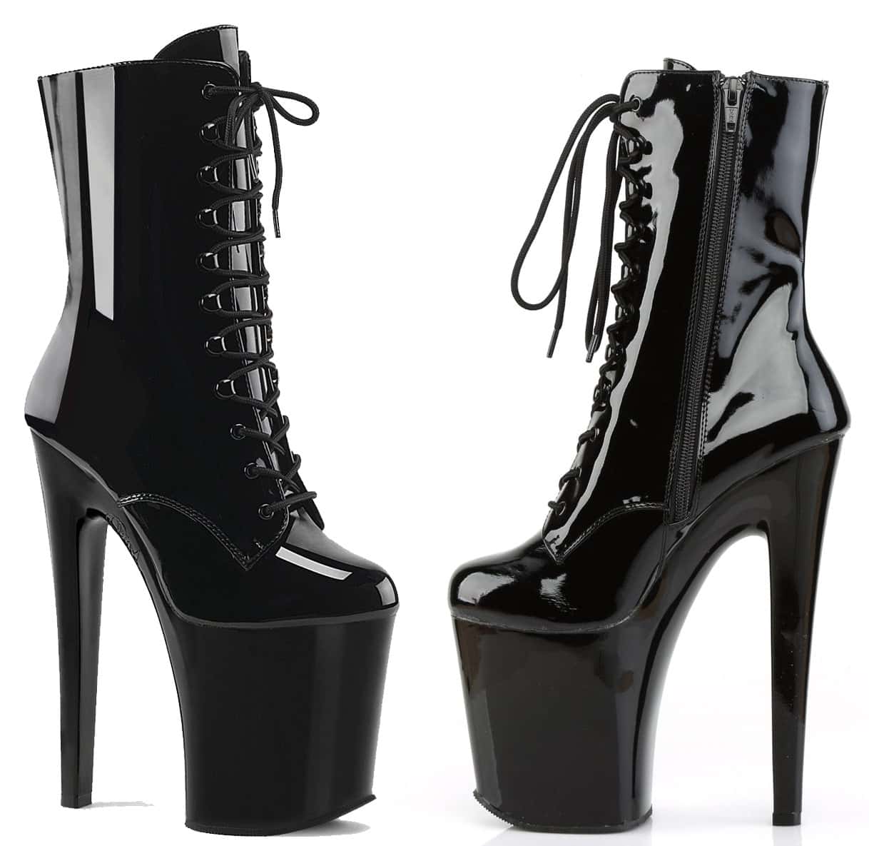 The Pleaser Xtreme 1020 has four-inch platforms and eight-inch towering heels