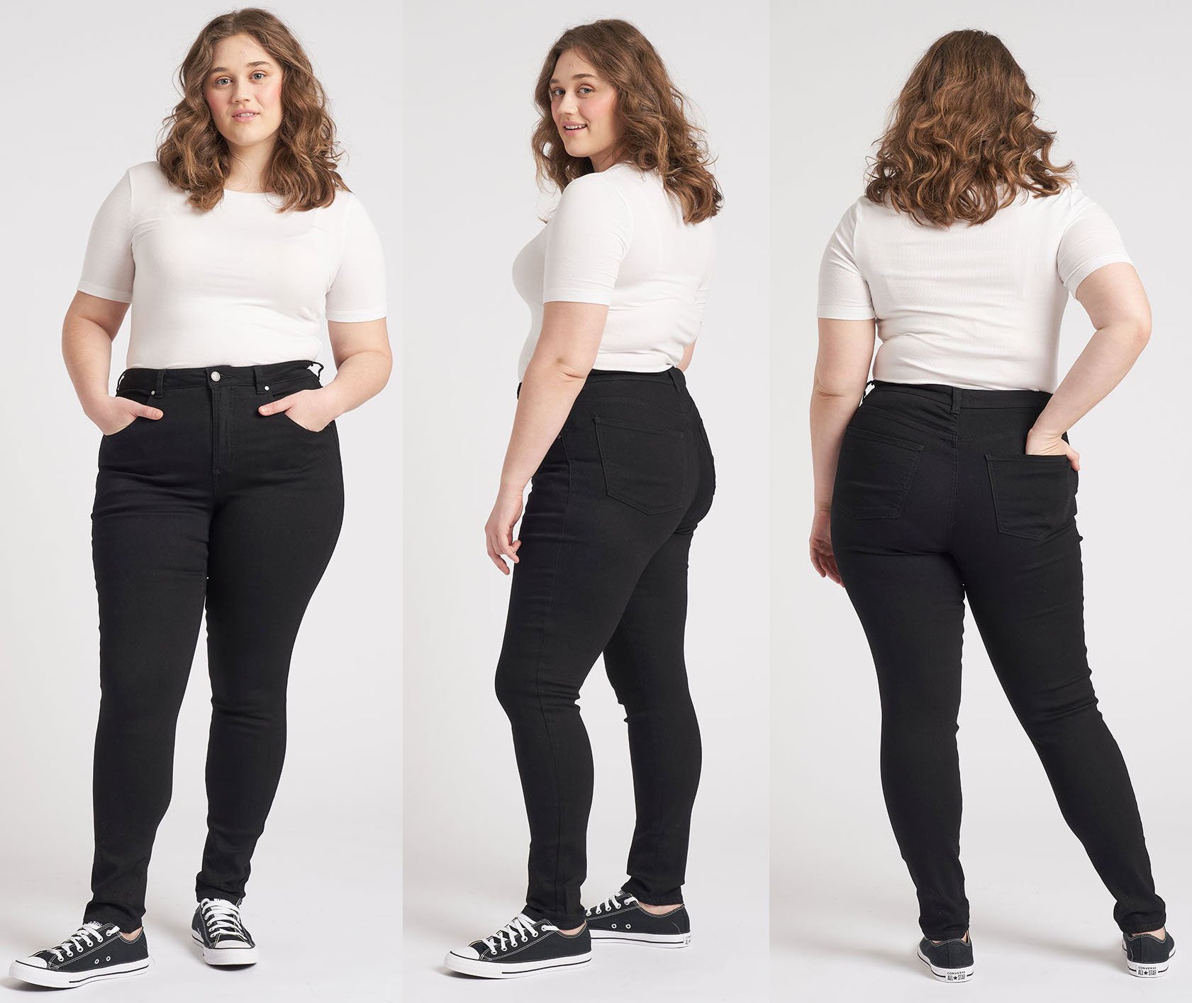 Seine jeans, designed with a high waist and invisible stretch, ensure comfort and a perfect fit every time