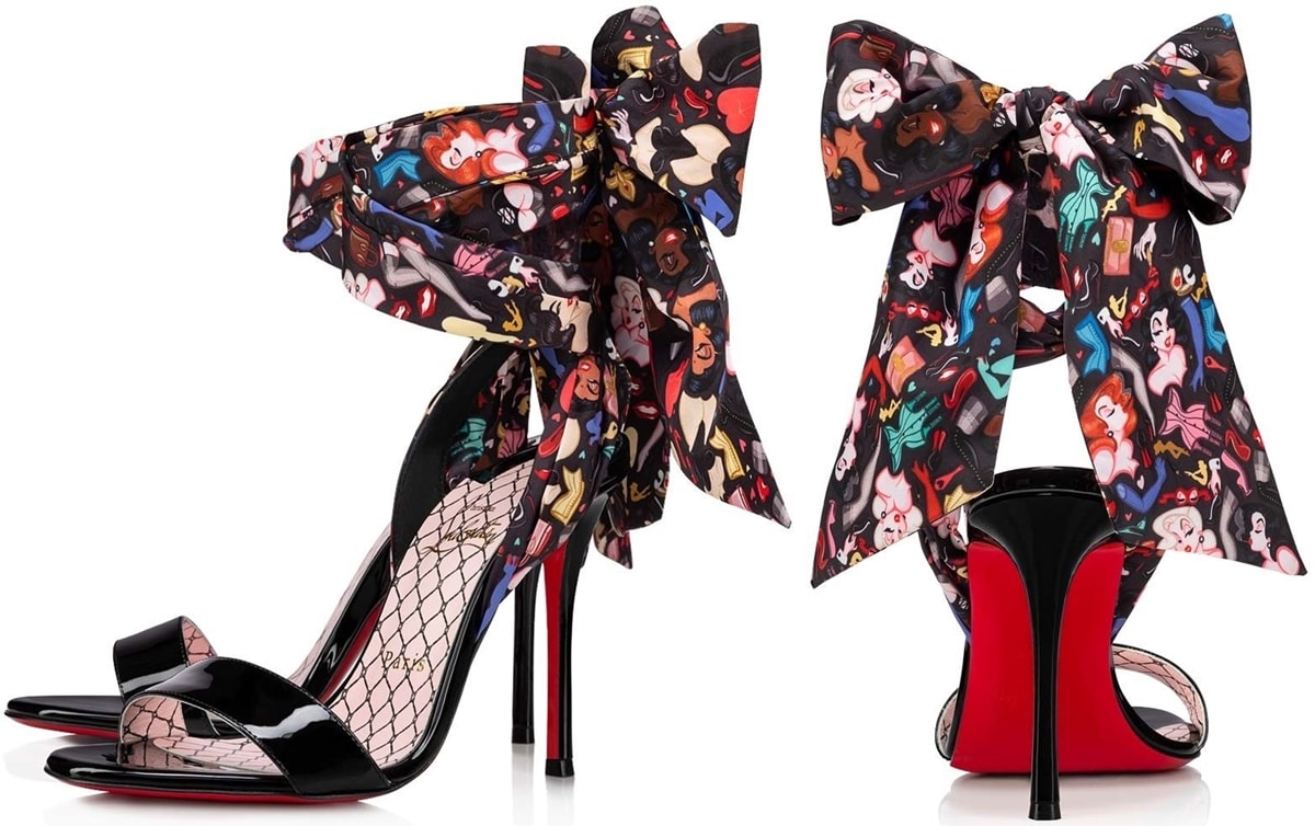 Bold in a colorful statement, these Christian Louboutin Fetish Du Desert stiletto-heel sandals exude exotic flair