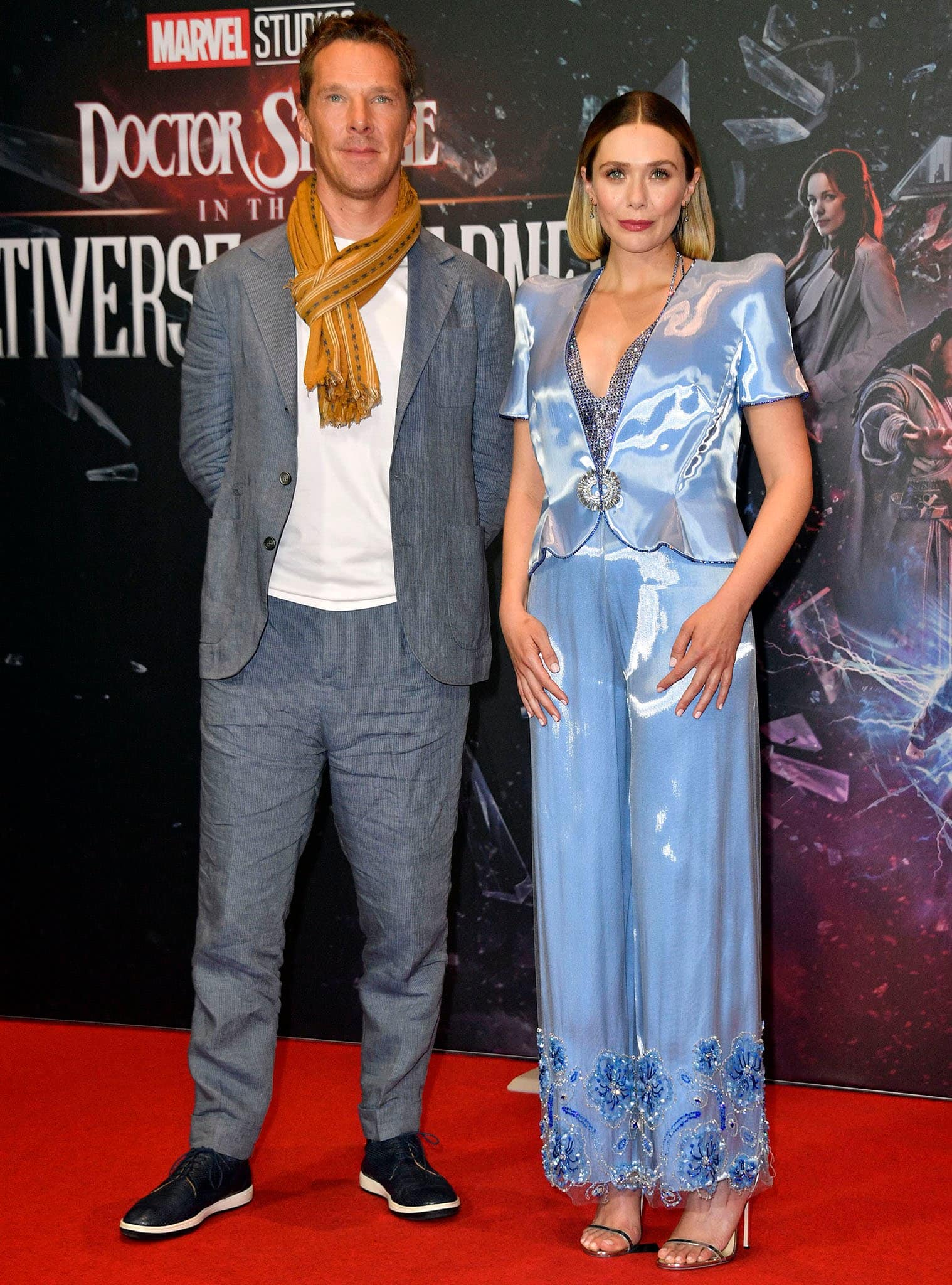 Benedict Cumberbatch and Elizabeth Olsen at the Doctor Strange in the Multiverse of Madness Berlin photocall on April 21, 2022