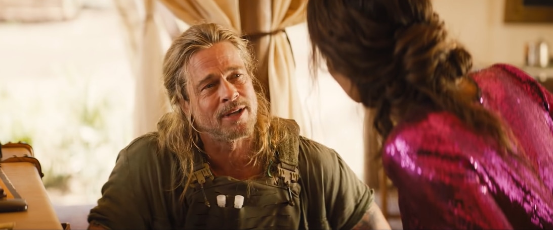 Brad Pitt as human tracker and action man Jack Trainer in The Lost City