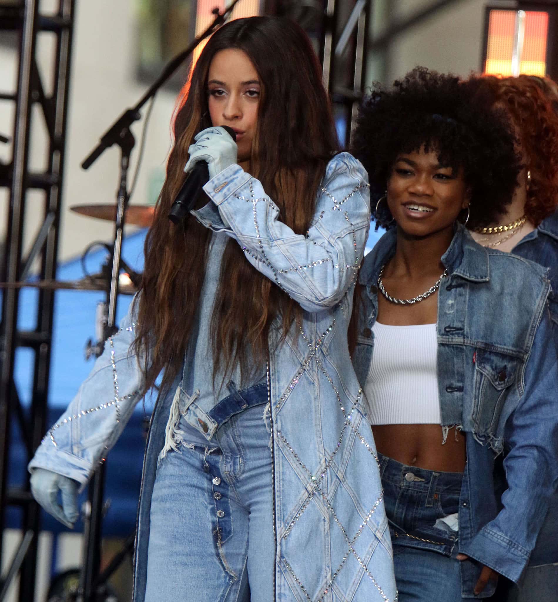 Camila Cabello channels Britney Spears in a double-denim outfit for the Today Show’s Citi Concert Series on April 12, 2022