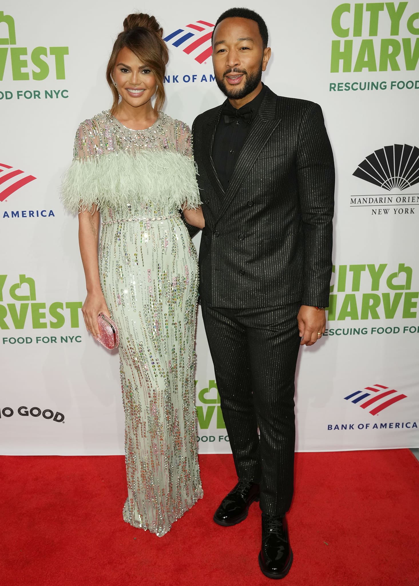 Chrissy Teigen and John Legend at the 2022 City Harvest Red Supper Club benefit gala held at Cipriani 42nd Street in New York City on April 26, 2022