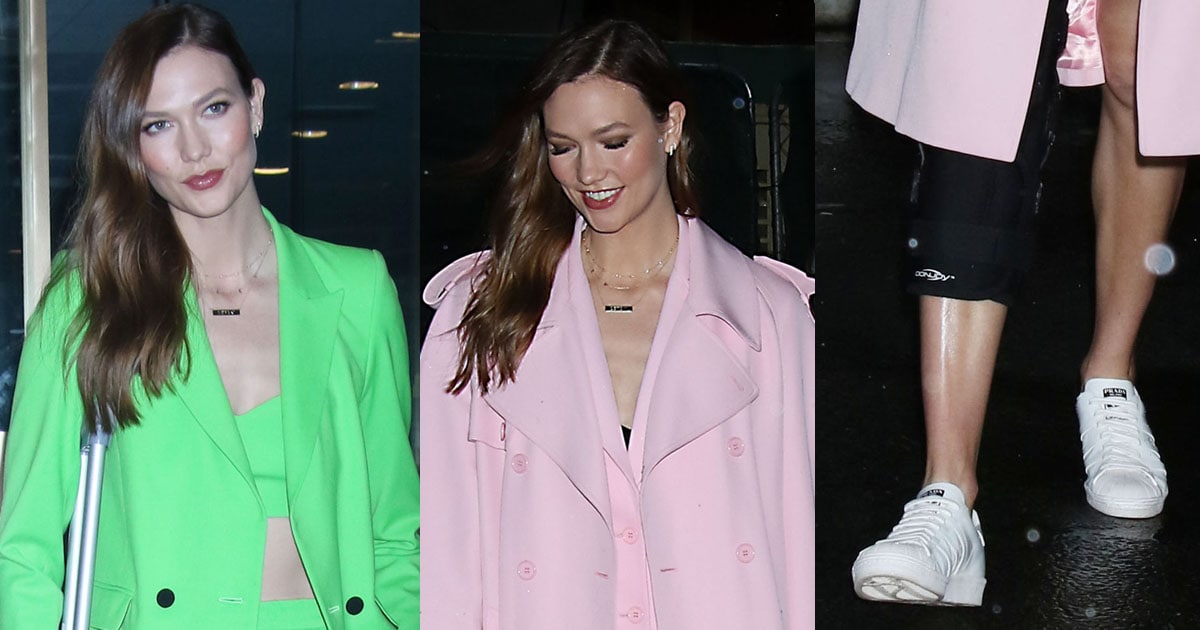 Injured Karlie Kloss Promotes Kode With Klossy in 3 Monochromatic Suits