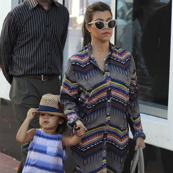 Kourtney Kardashian rocks Illesteva Claire sunglasses while out with her son Mason Dash Disick