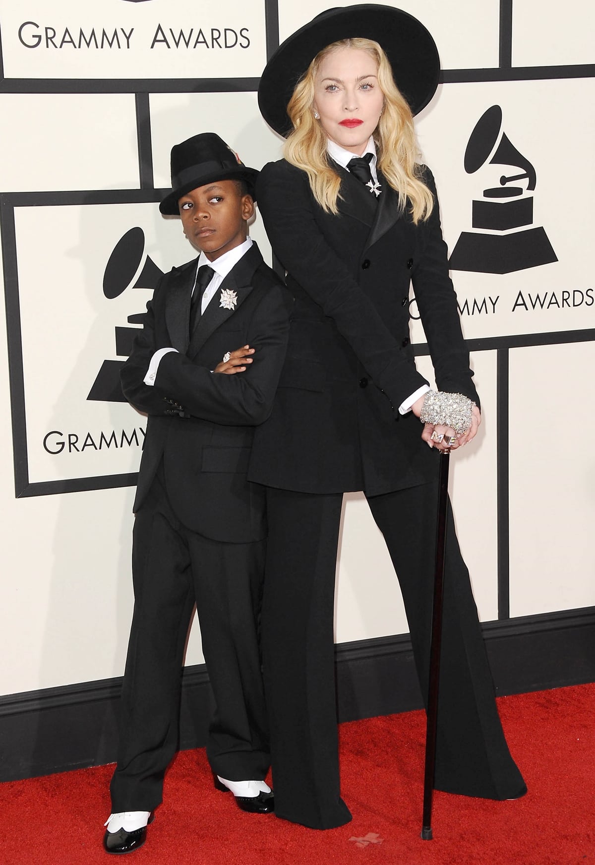 Madonna and her son, David Banda Mwale Ciccone Ritchie, dressed up as twins for the 56th GRAMMY Awards