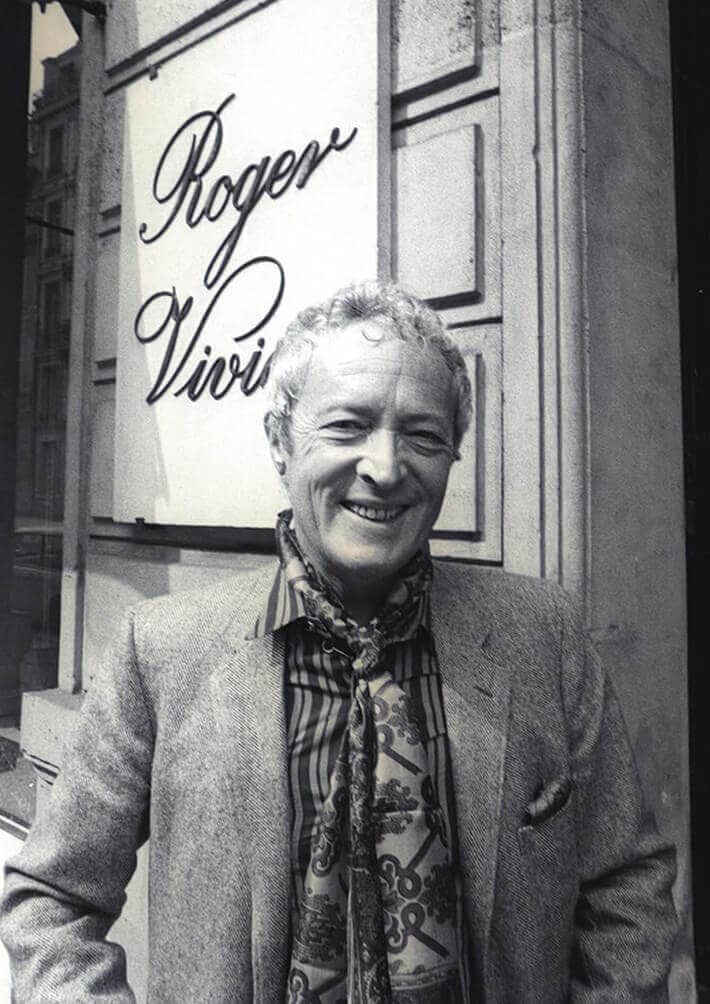 Known as the Faberge of Footwear, Roger Vivier is credited with the design of the first platform shoe in 1937 and the first stiletto heel in 1954