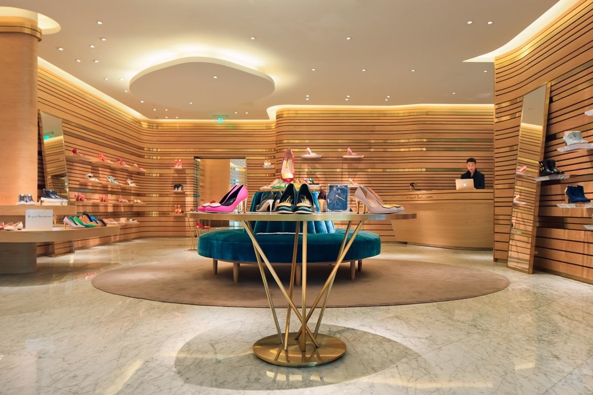 One of Rupert Sanderson's luxury footwear stores in Shanghai, China