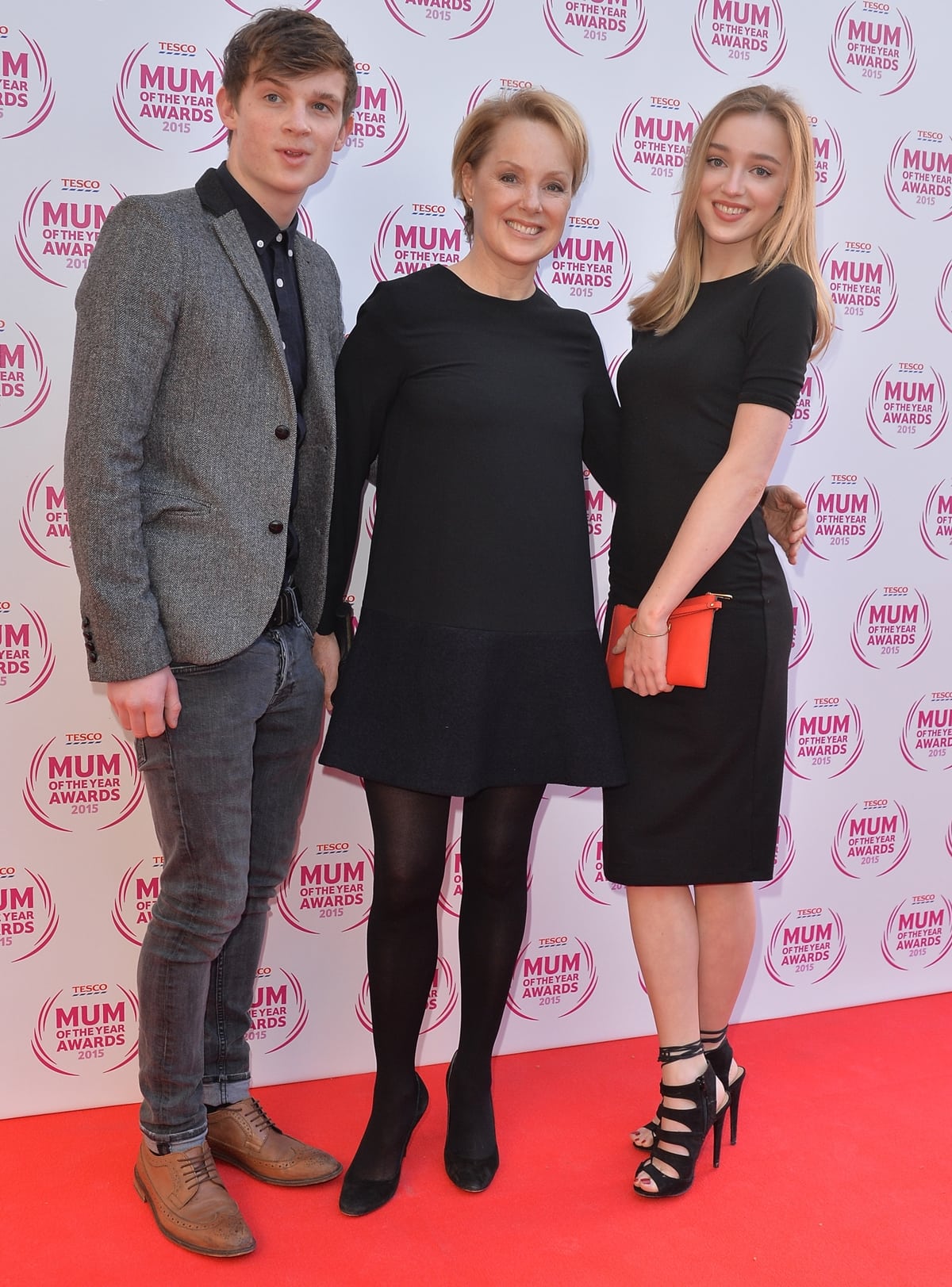 Sally Dynevor and her children Samuel and Phoebe attend the Tesco Mum of the Year awards