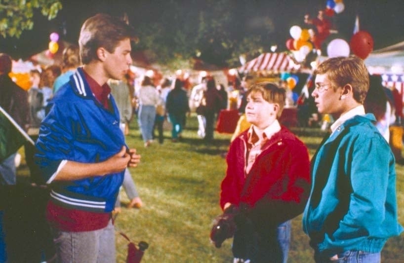 Sam Rockwell made his film debut as Randy and starred with Nathan Forrest Winters as Casey and Brian McHugh as Geoffrey in the controversial 1989 American slasher film Clownhouse