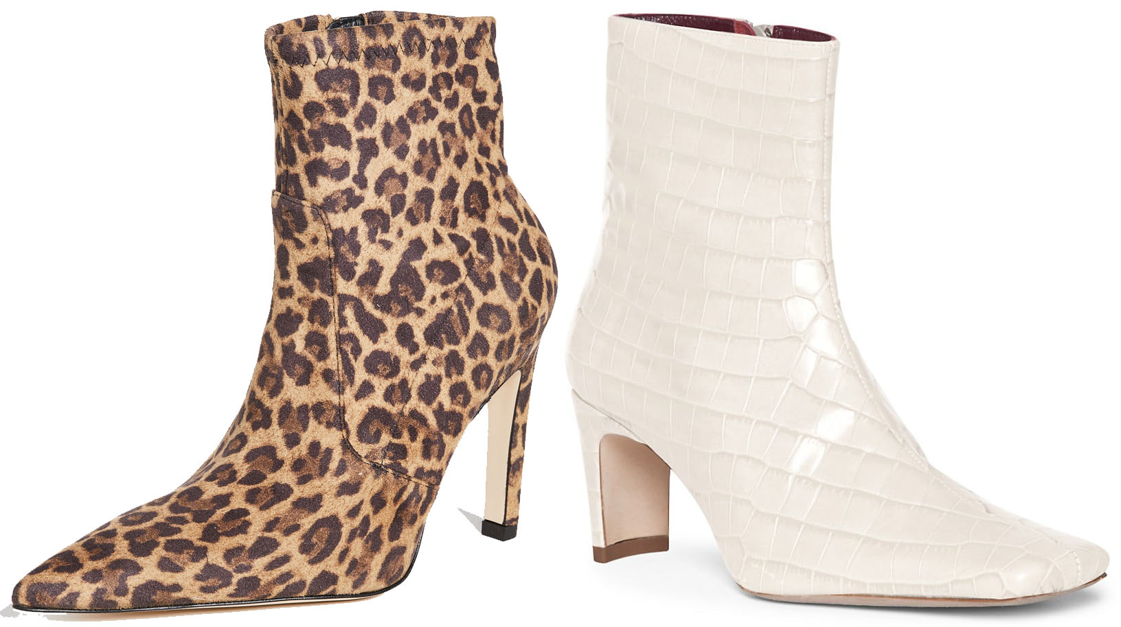 Bold prints and textured ankle booties work all year round