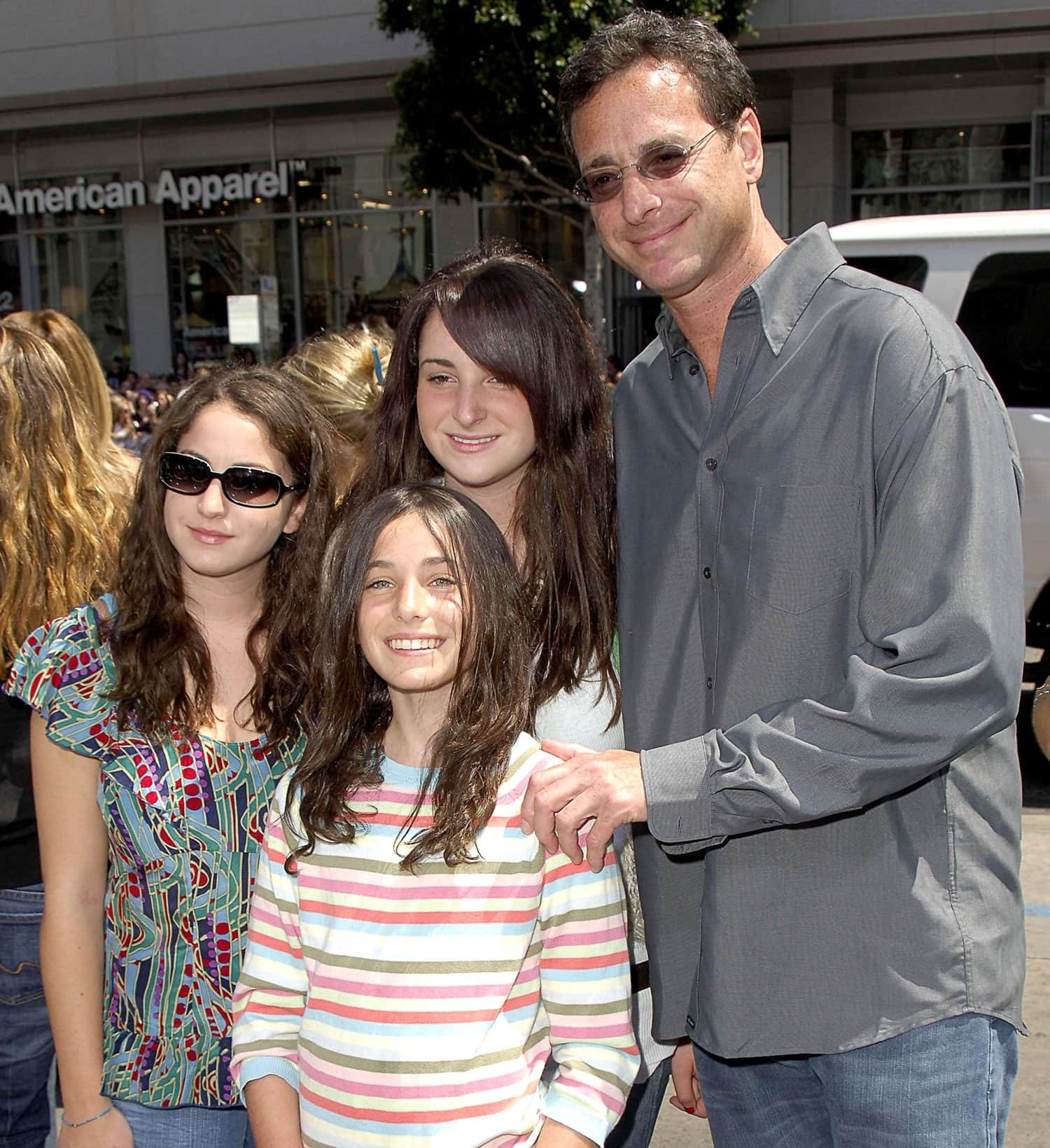 Bob Saget in 2005 with his three daughters Aubrey, Lara Melanie, and Jennifer Belle