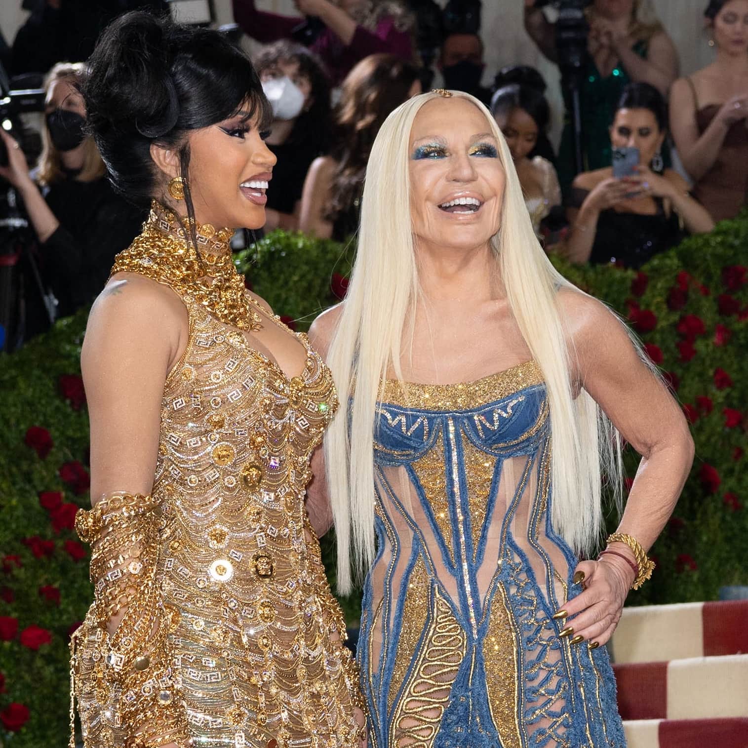 Cardi B was joined on the red carpet by Gianni Versace's sister Donatella Francesca Versace
