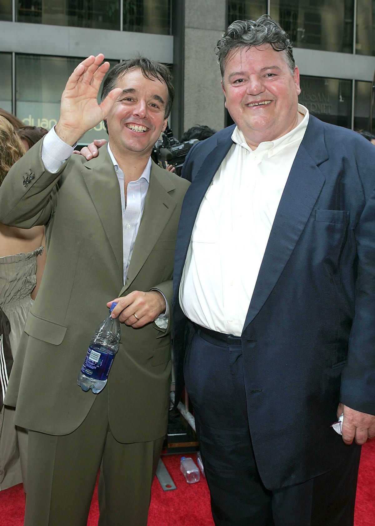 Chris Columbus and Robbie Coltrane at the premiere of "Harry Potter and The Prisoner of Azkaban"