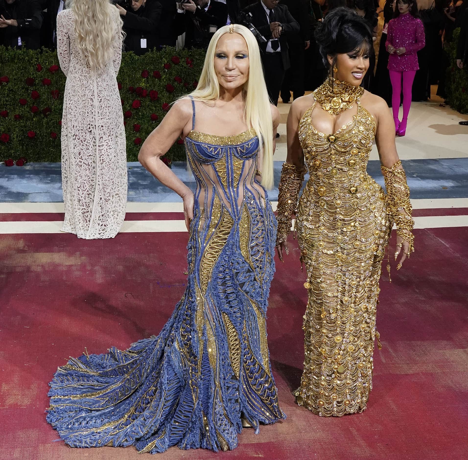 Donatella Versace and Cardi B attend The 2022 Met Gala Celebrating "In America: An Anthology of Fashion" at The Metropolitan Museum of Art