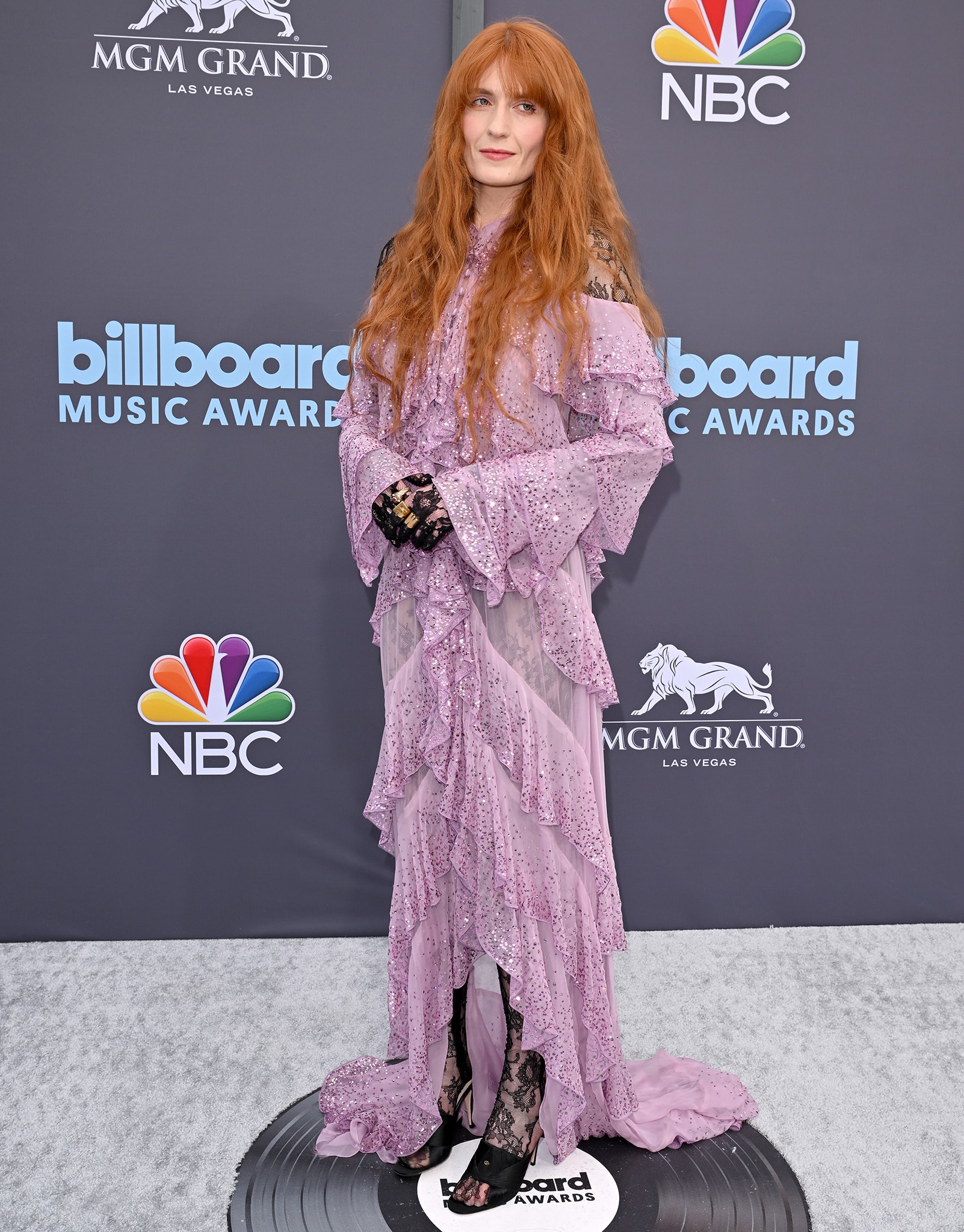 Florence Welch at the 2022 Billboard Music Awards to perform My Love with her band Florence and the Machine