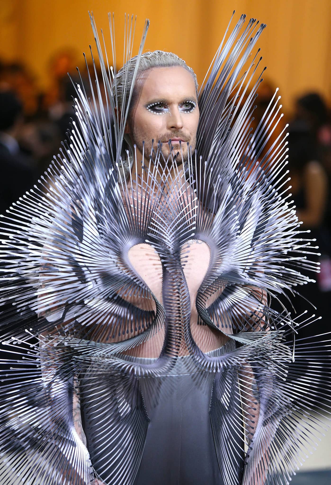 Fredrik Robertsson wears an architectural outfit by Iris van Herpen