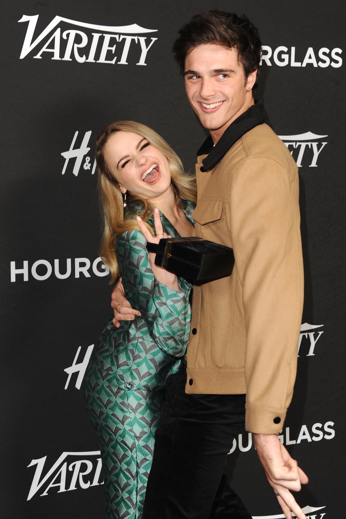 Joey King in an Armani suit and her much taller The Kissing Booth costar Jacob Elordi at Variety’s Power of Young Hollywood event