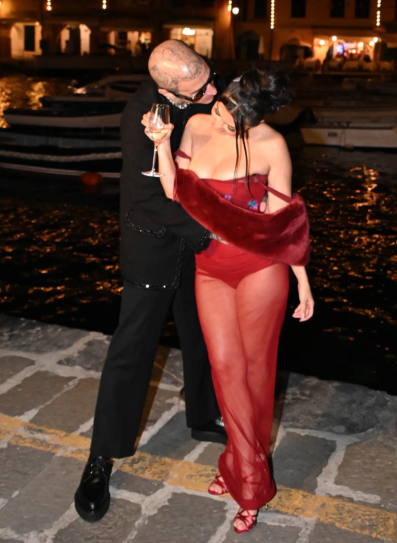 Travis Barker and Kourtney Kardashian host a pre-wedding dinner party at Ristorante Puny on May 20, 2022