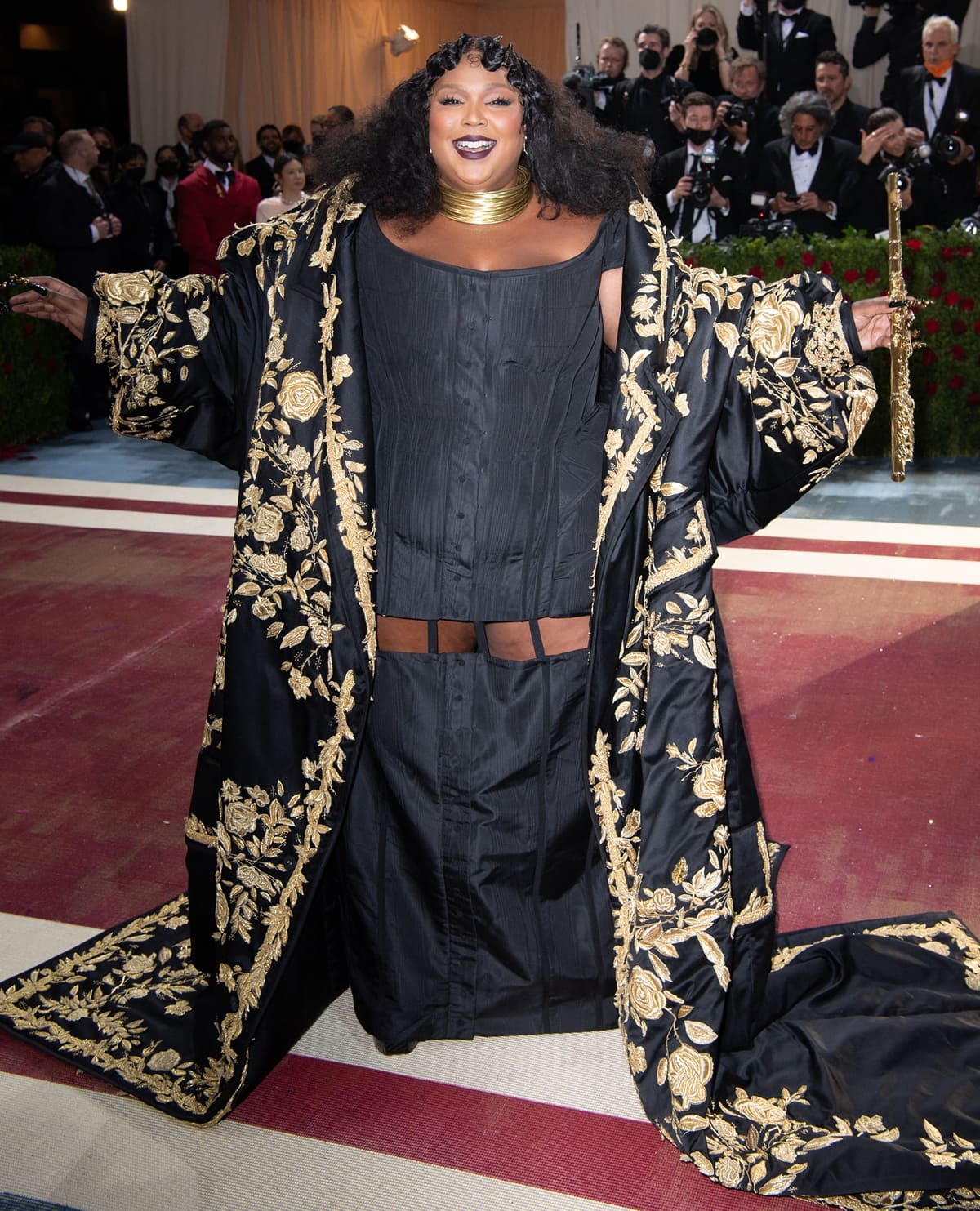Lizzo wears a custom outfit by Thom Browne to "In America: An Anthology of Fashion," the 2022 Costume Institute Benefit at The Metropolitan Museum of Art