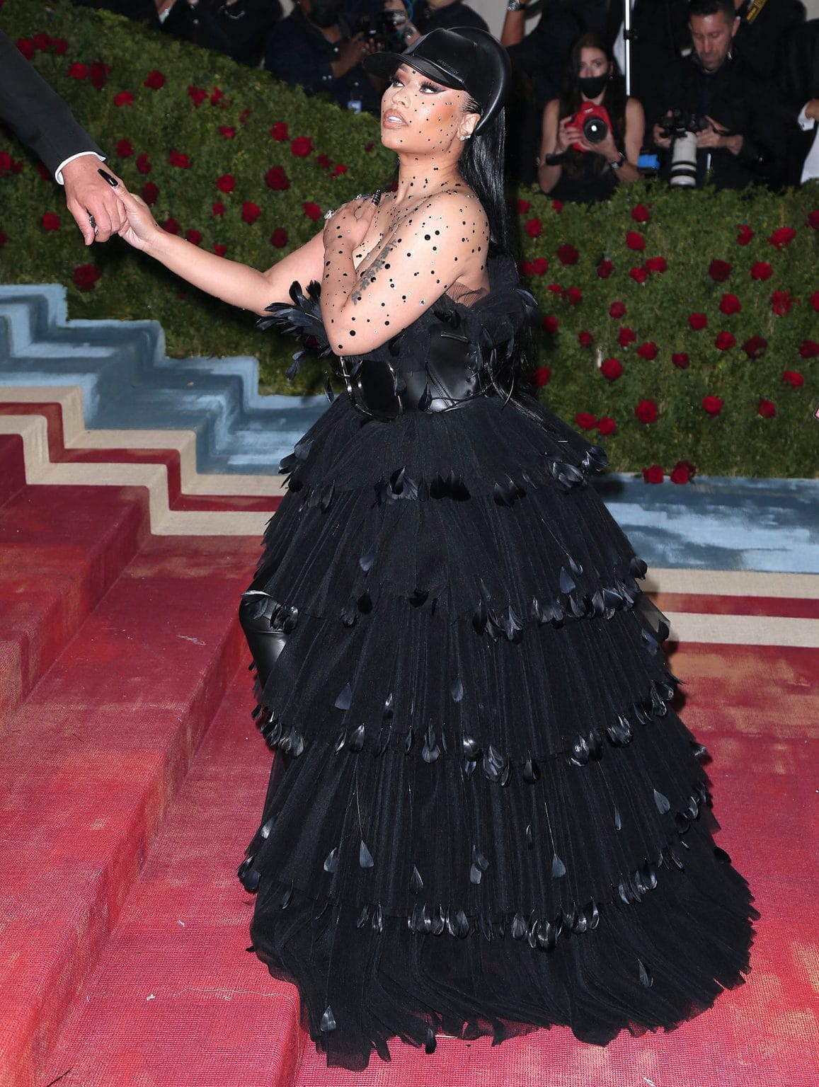 Nicki Minaj Rocks Baseball Cap and Dress Too Small for Her Boobs
