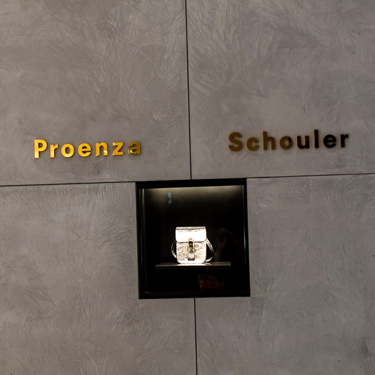 Front side decoration display and design of Proenza Schouler luxury fashion store at Emquartier Bangkok shopping mall