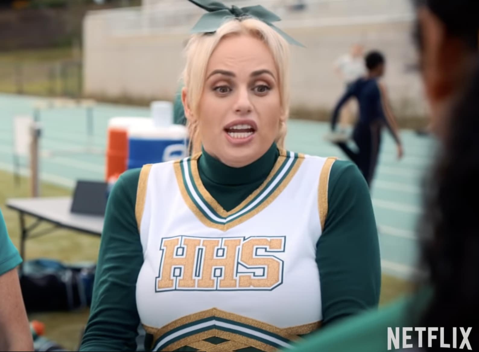 Rebel Wilson stars as cheer captain Stephanie Conway in the new Netflix movie Senior Year