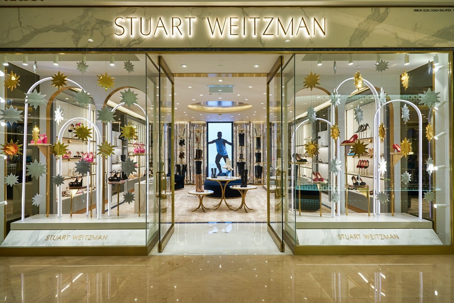 Stuart Weitzman storeаfront at Suria KLCC, a 6-story shopping mall located at the foot of the Petronas Twin Towers in Kuala Lumpur City Centre, Kuala Lumpur, Malaysia