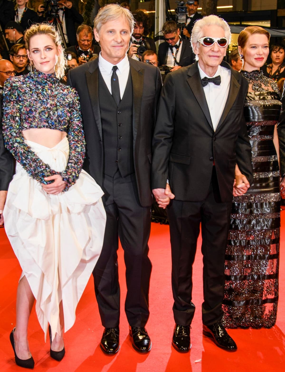 Kristen Stewart, Viggo Mortensen, David Cronenberg, and Léa Seydoux at the "Crimes of the Future" premiere