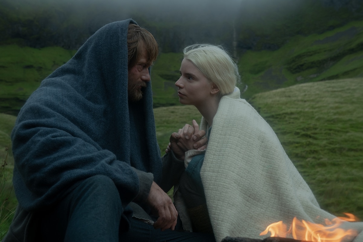 Alexander Skarsgård as Viking warrior prince Amleth and Anya Taylor-Joy as Olga of the Birch Forest