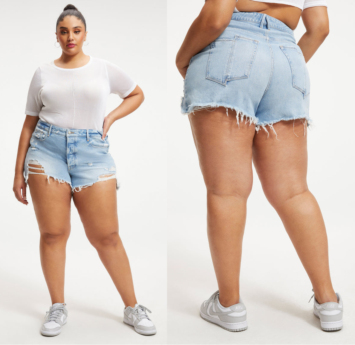 A flattering pair of shorts, the Good American Bombshell hugs the waist but is roomier at the hem