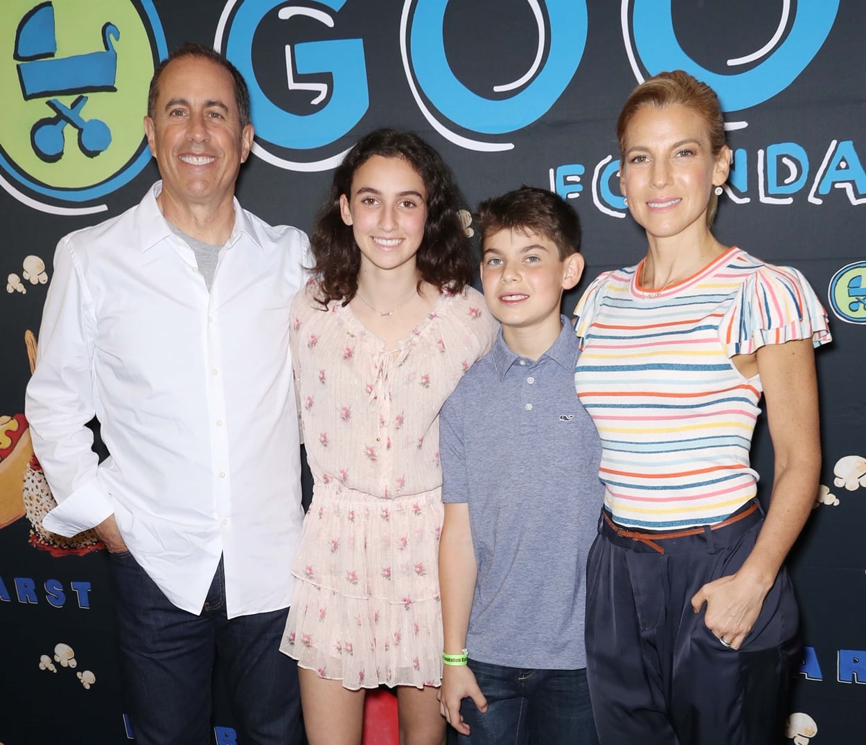 Comedian Jerry Seinfeld, founder of GOOD+ foundation Jessica Seinfeld, and their children Sascha Seinfeld and Shepherd Seinfeld attend GOOD+ Foundation's 2018 NY Bash sponsored by Hearst