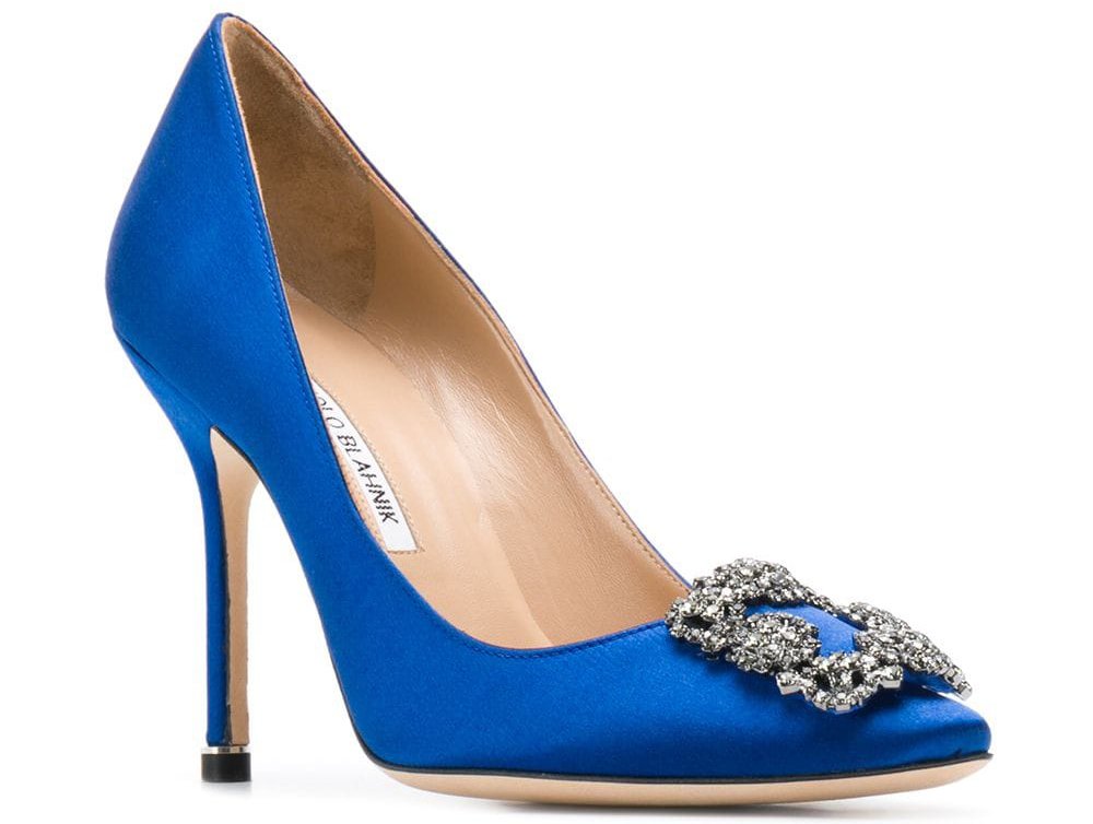 Manolo Blahnik's Hangisi pumps in cobalt blue became famous after Sex and the City's Carrie Bradshaw wore them in the show