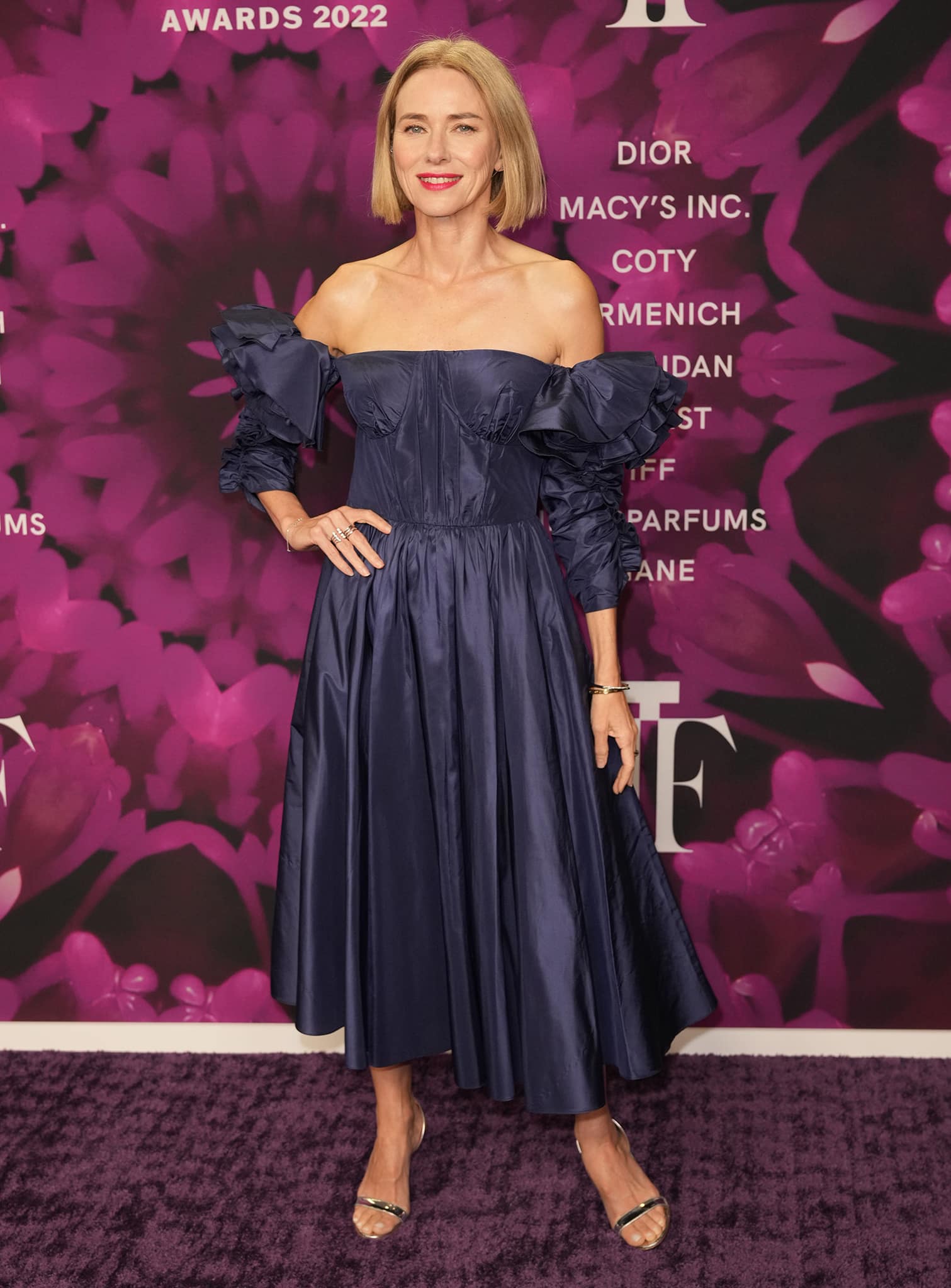 Naomi Watts Attends The Fragrance Foundation Awards In An Off-The-Shoulder Dress By Jason Wu