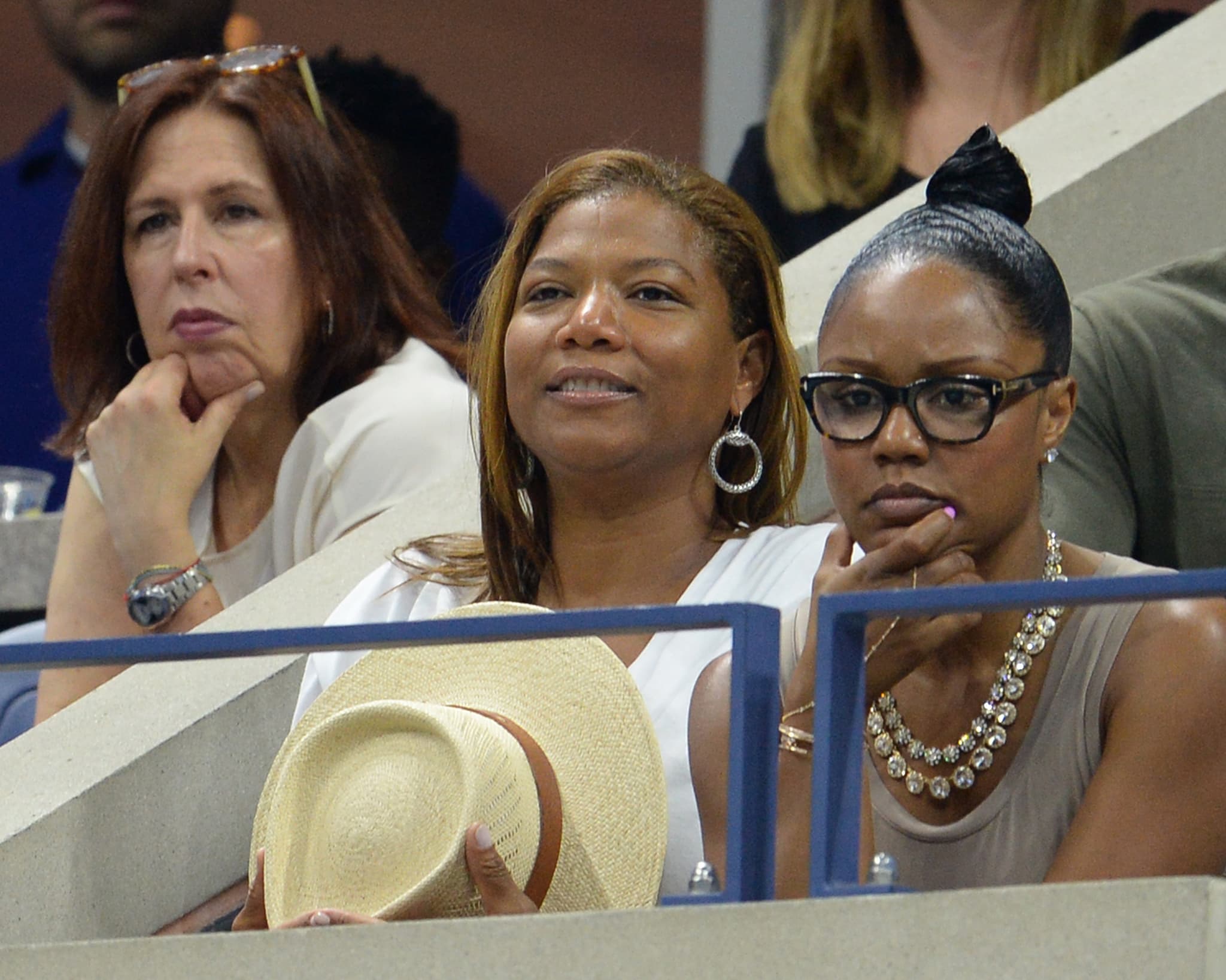 Queen Latifah and Eboni Nichols, pictured at the 2016 US Open, reportedly welcomed a child together in 2019