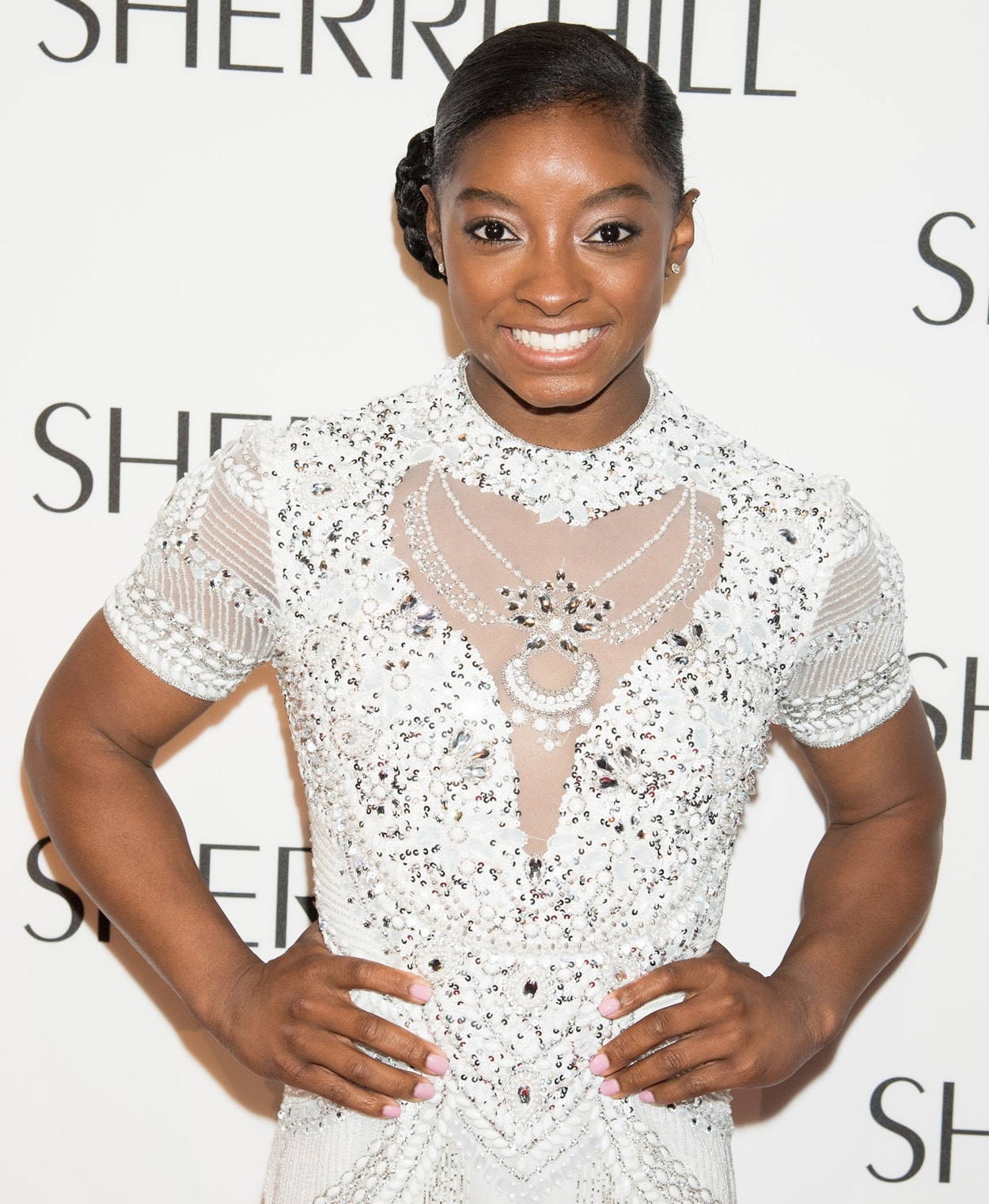 Simone Biles attends the Sherri Hill fashion show during 2016 New York Fashion Week