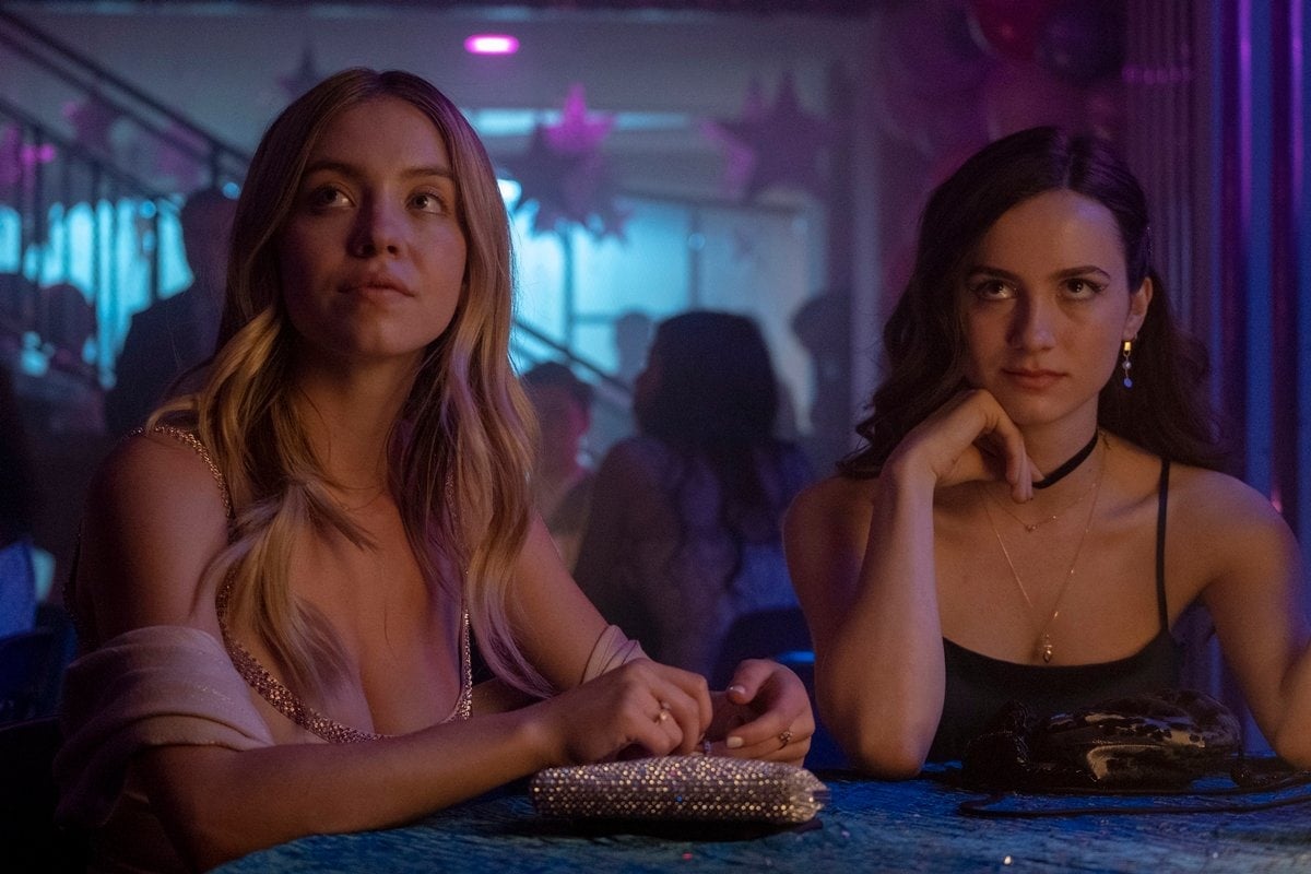 Sydney Sweeney as Cassie Howard and Maude Apatow as Lexi Howard in the American teen drama television series Euphoria