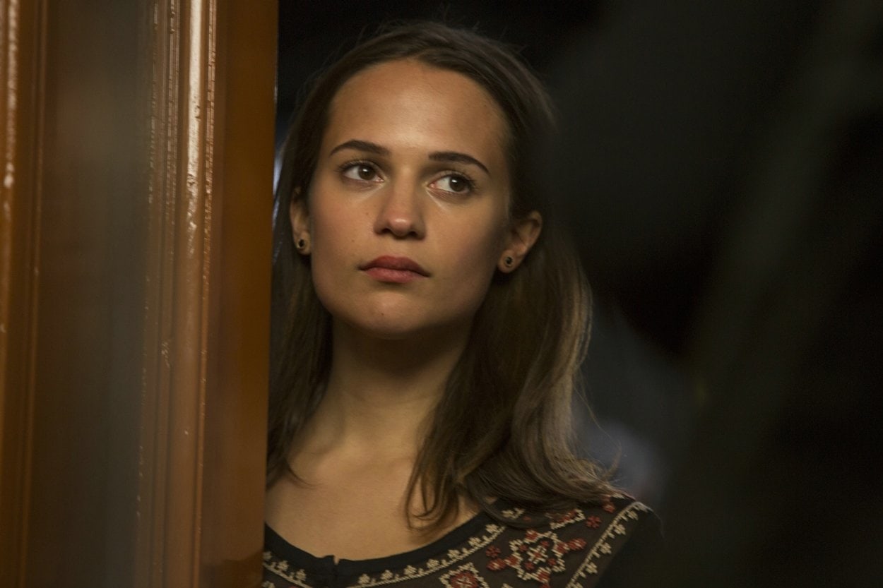 Alicia Vikander as German Pirate Party member Anke Domscheit-Berg in the 2013 biographical thriller film The Fifth Estate