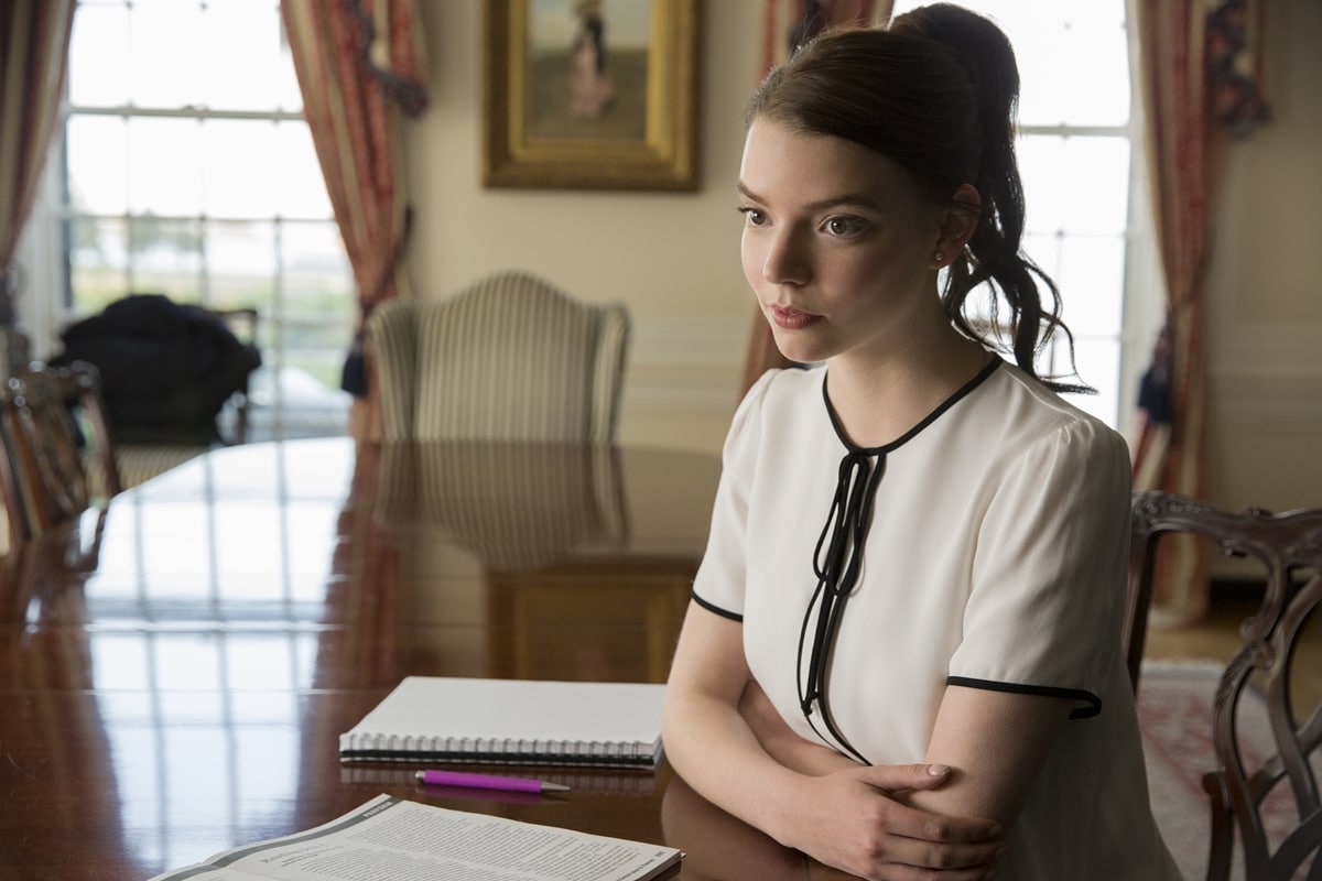 Anya Taylor-Joy as Lily Reynolds in the 2017 American black comedy thriller film Thoroughbreds