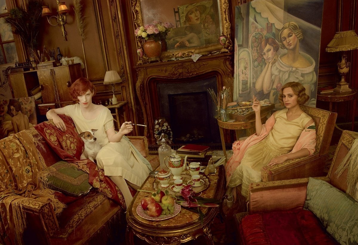 Eddie Redmayne as Einar Wegener / Lili Elbe and Alicia Vikander as Gerda Wegener in the 2015 biographical film The Danish Girl