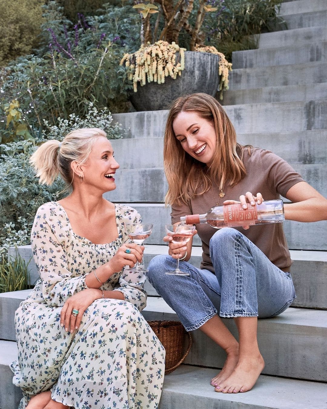 Cameron Diaz and Katherine Power introducing their clean wine brand, Avaline, which began “out of a desire to bring transparency to the wine in your glass