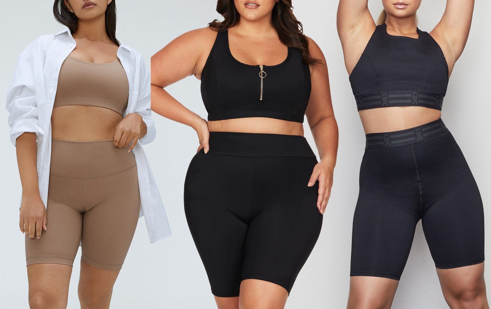 Everlane The Perform Bike Shorts; Artesands Sculpt Michaelangelo Swim Bike Shorts; Good American The Icon Bike Shorts