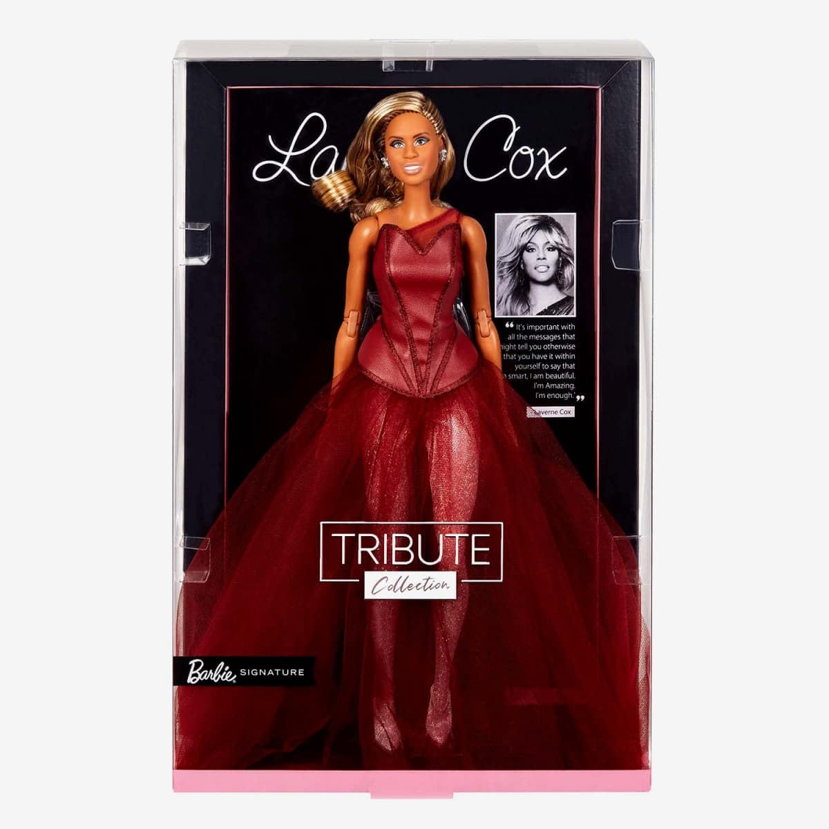 Part of the Tribute Collection, the Laverne Cox doll is Mattel’s first transgender Barbie